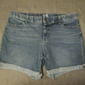 Terra& sky Denim cuffed shorts